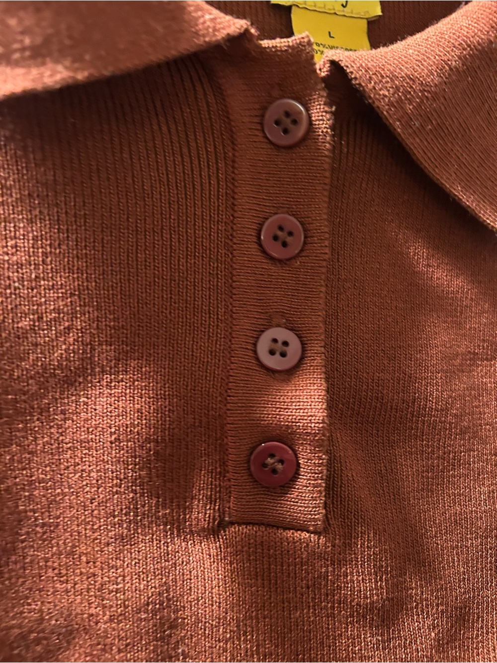 Rust Brown Collared Sweater Polo